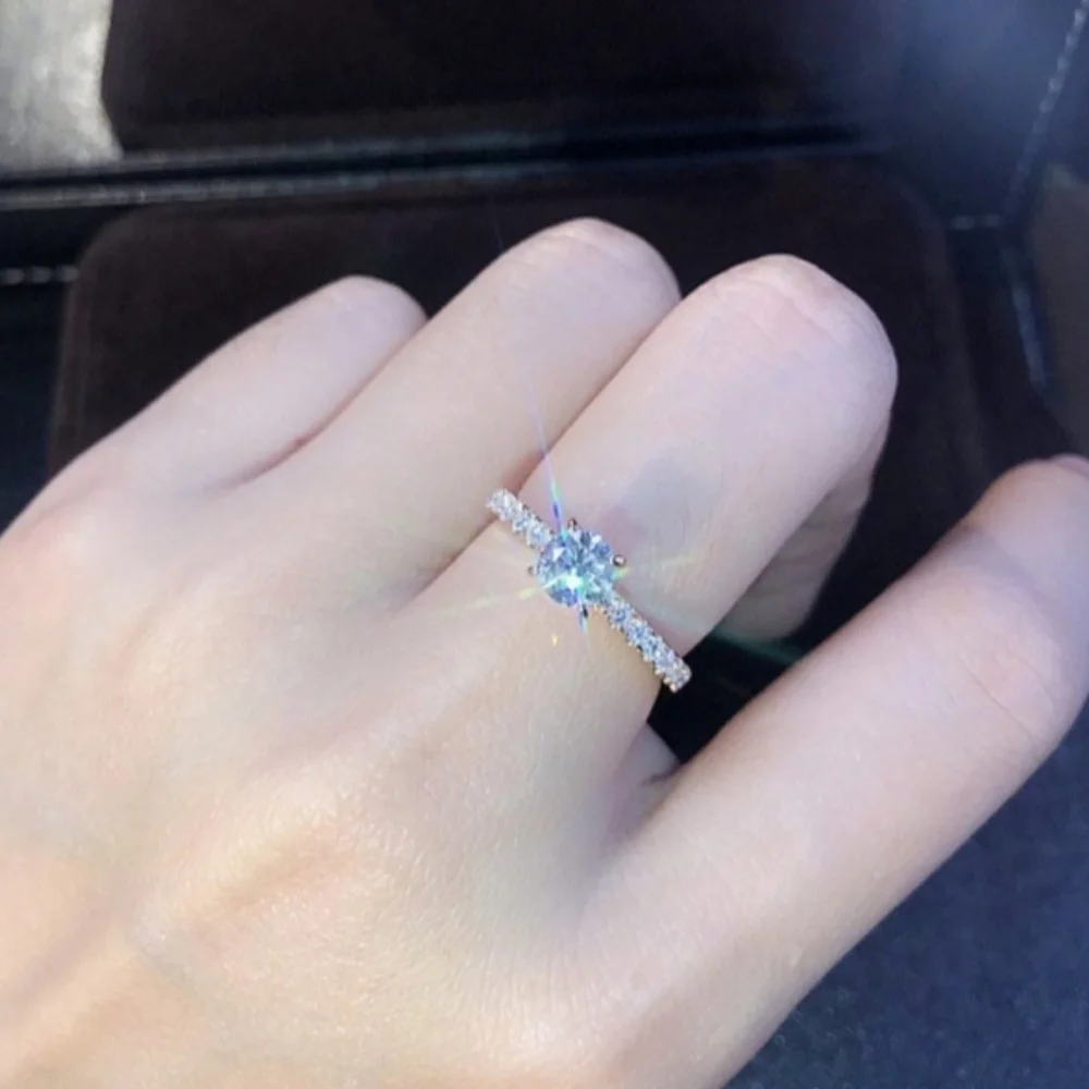 Brilliant Round Cut Simulated Diamonds 14k Gold Plated Engagement Ring